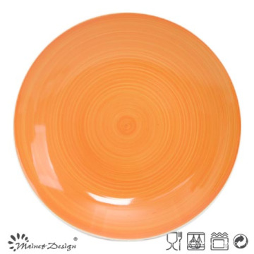 10.5 Inch Orange Color Stoneware Big Dinner Plate